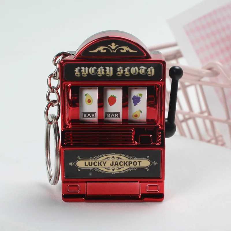 Fruit Slot Machine Keychain Lucky Charm Jackpot Keychains Mini Casino Pendant Bag Charm Novelty Gifts for Kids Adults G250802