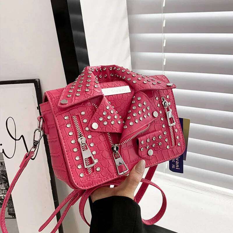 Fashion Jacket Design Crossbody Rivet Clothes Shape Women Handbag Purse Brand Designer Lady Shoulder Bags Women's Bag