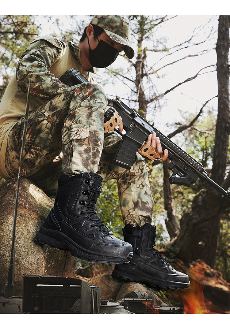 1902 Outdoor travel plus size military boots, anti slip combat boots, outdoor hiking and mountaineering training boots