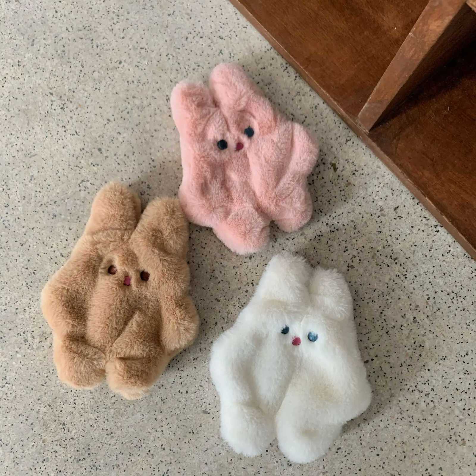 Ins Plush Rabbit Coin Money Bags Mini Cute Card Keys Case for Children Gifts Pouch Zipper Animal Bags Lipstick Earphone Storage G250802