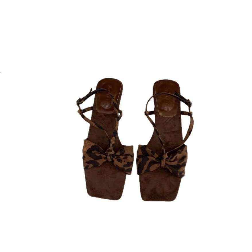 Niche French Style High Heels Bowknot designer shoes Sandals Fairy 2025 New Summer Elegant Matching Dress Roman Shoes