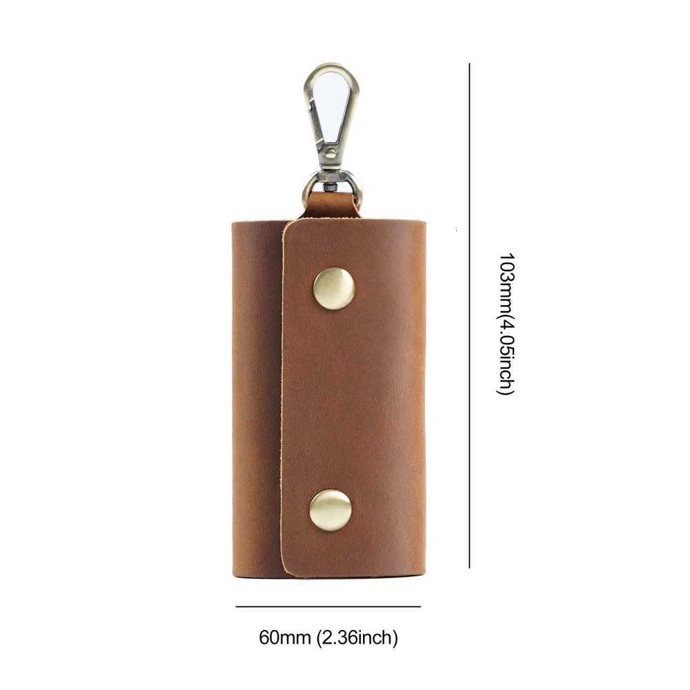 100% Genuine Leather Multi-function Key Bag High Quality Crazy Horse Leather Key Pouch Unisex Leather Business Gift G250802