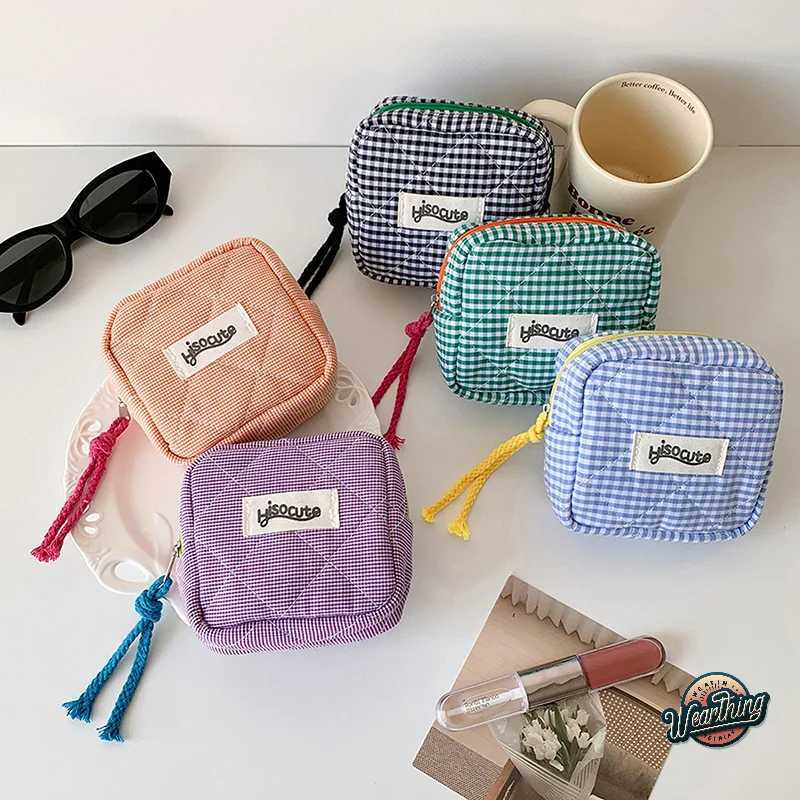 Cute Girls Wallet Mini Pouch Lattice Wallet Card Key Holder Zipper Coin Purse Women Portable Earphones Lipstick Small Zipper Bag G250802