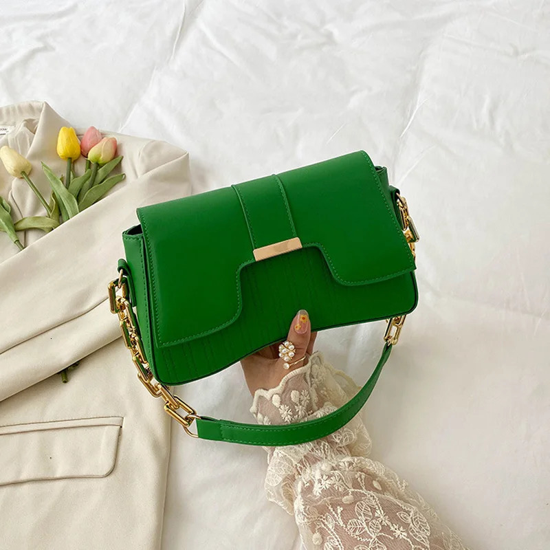 Free shipping designer bags Fashion Acrylic Chain Shoulder Bag Ladies Handbags Casual Solid PU Leather Underarm Bags For Women Daily Used