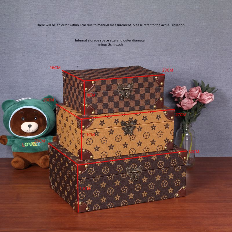 High-Value Plaid Desktop Bedroom Nightstand High-End Light Small Storage Box Entrance Decoration