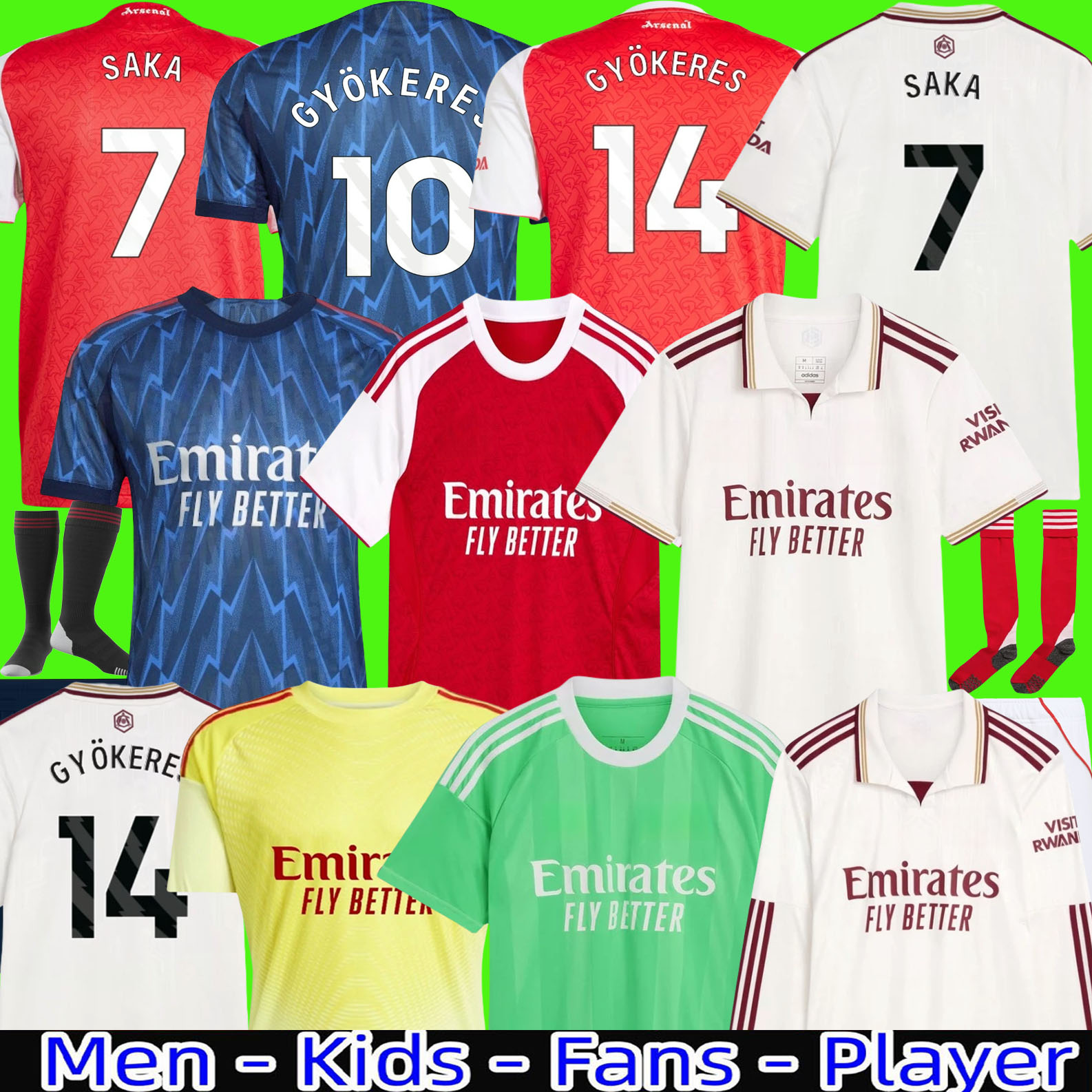 25 2026 SAKA NWANERI soccer jerseys Fans Player version ODEGAARD HAVERTZ ZINCHENKO LEWIS-SKELLY 25 26 football shirt Men Kids sets RICE CALAFIORI ArSeN top kit jersey