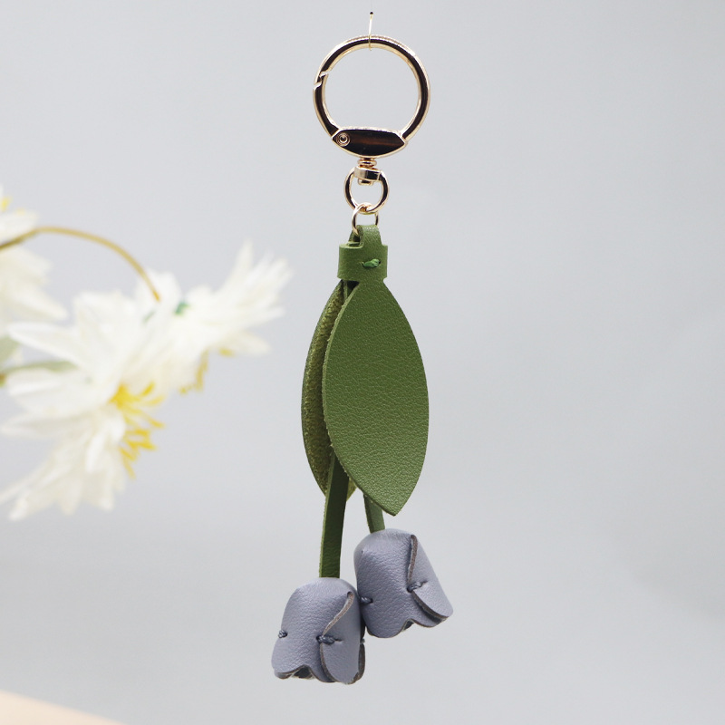 Keychains K43F Genuine Leather Floral Pendant Accessory For Fashion Accessories