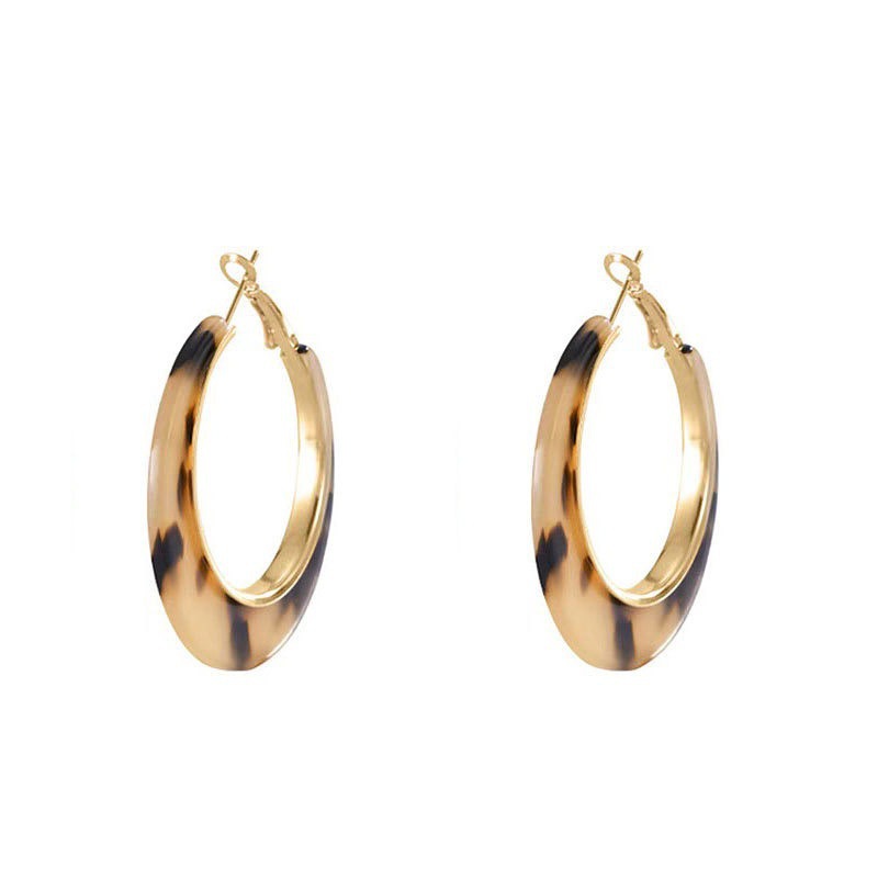 Euro American Leopard Print Hoop Earrings for Women New Trending High End Statement Ear Jewelry Bold Stylish
