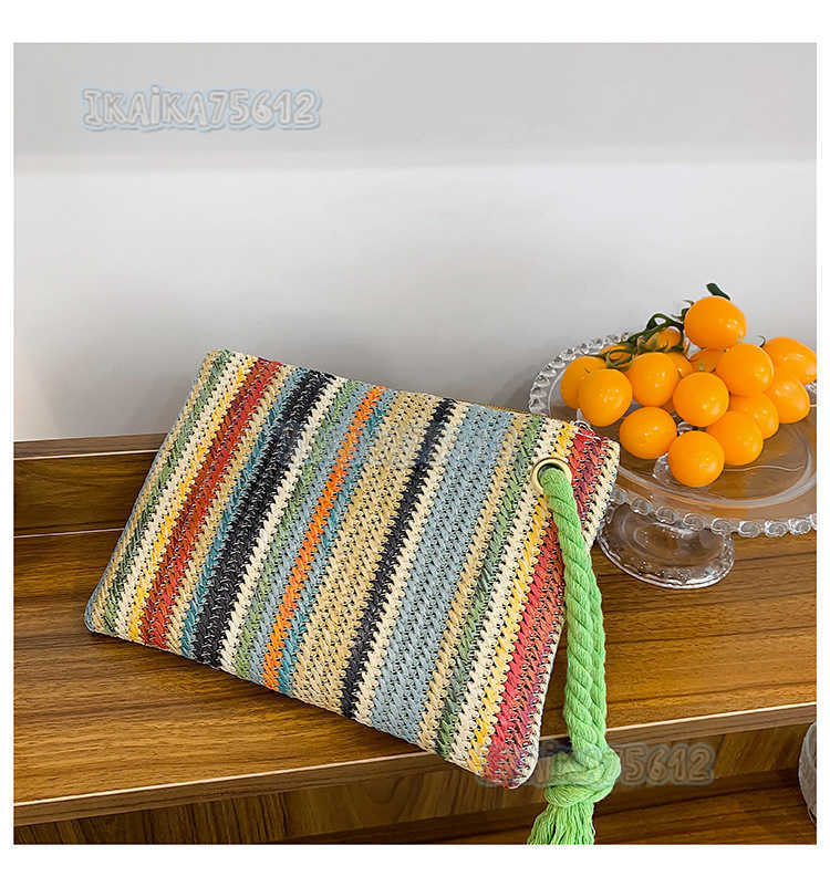 2025 Summer Rainbow Simple Style Geometric Print Handbag Tote Bag Printed Canvas Bag Small Womens Bag H250804