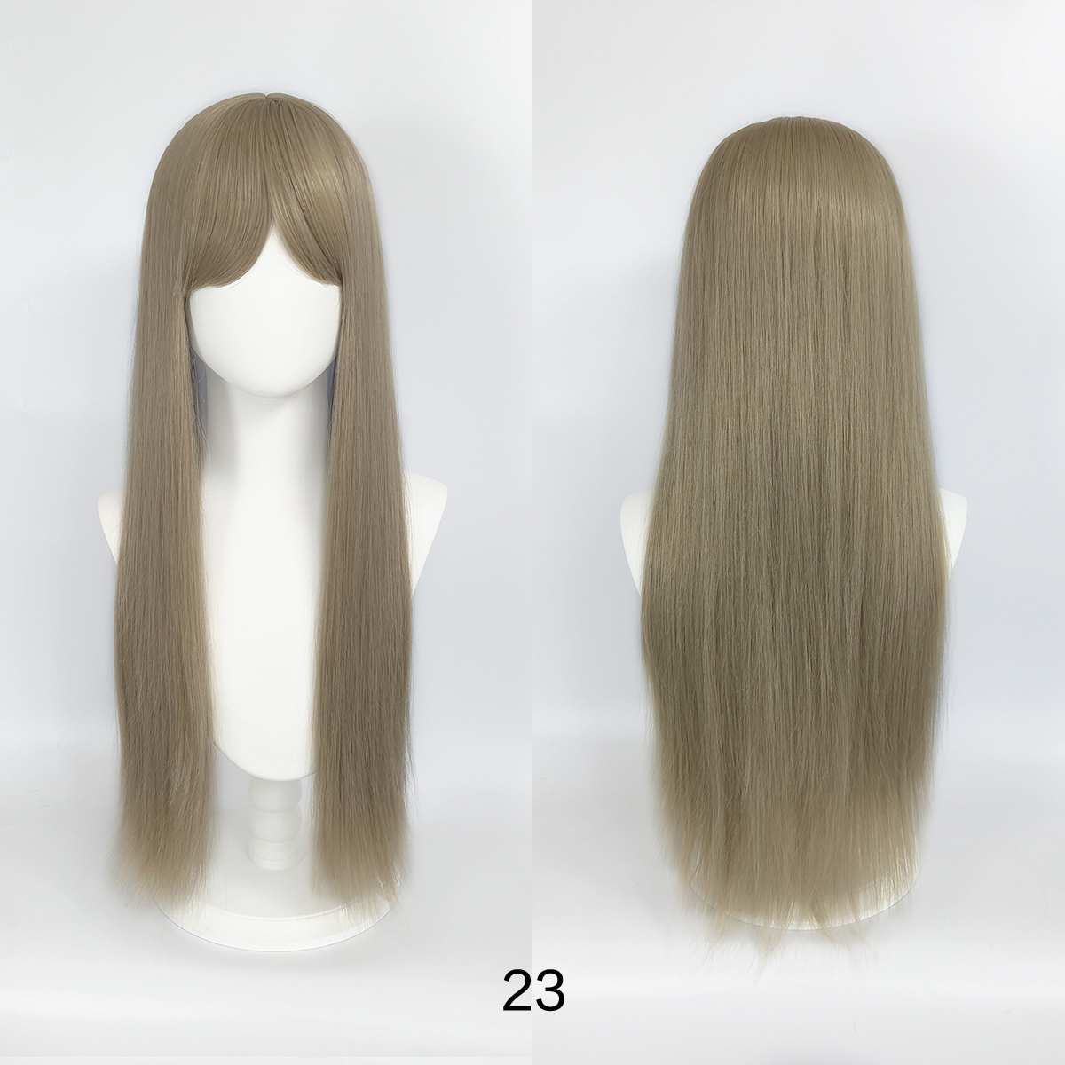 Japanese style long straight hair with air bangs face-framing wig, fashionable cosplay full headpiece