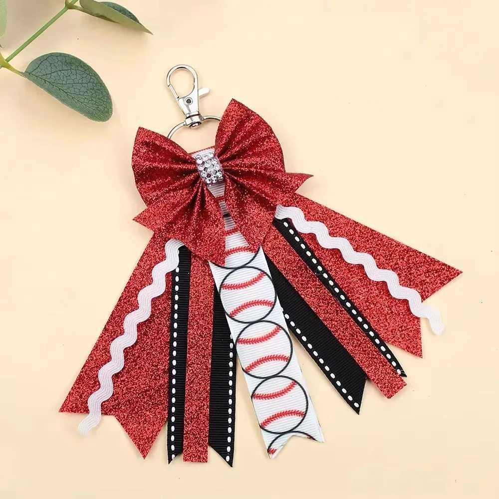 Originality Silk Cheerleaders Flower Ribbon Cloth Butterfly Keyring Pendant Backpack Key Ring Keychain for Women Chain Gift G250802