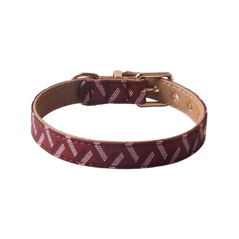 Classic Printed Designer Pet Collar Leash Soft Durable Cat Collar for Small Medium and Large Dogs Imitation Design Two Layers of Leather Dog Collars Leashes Set L B192
