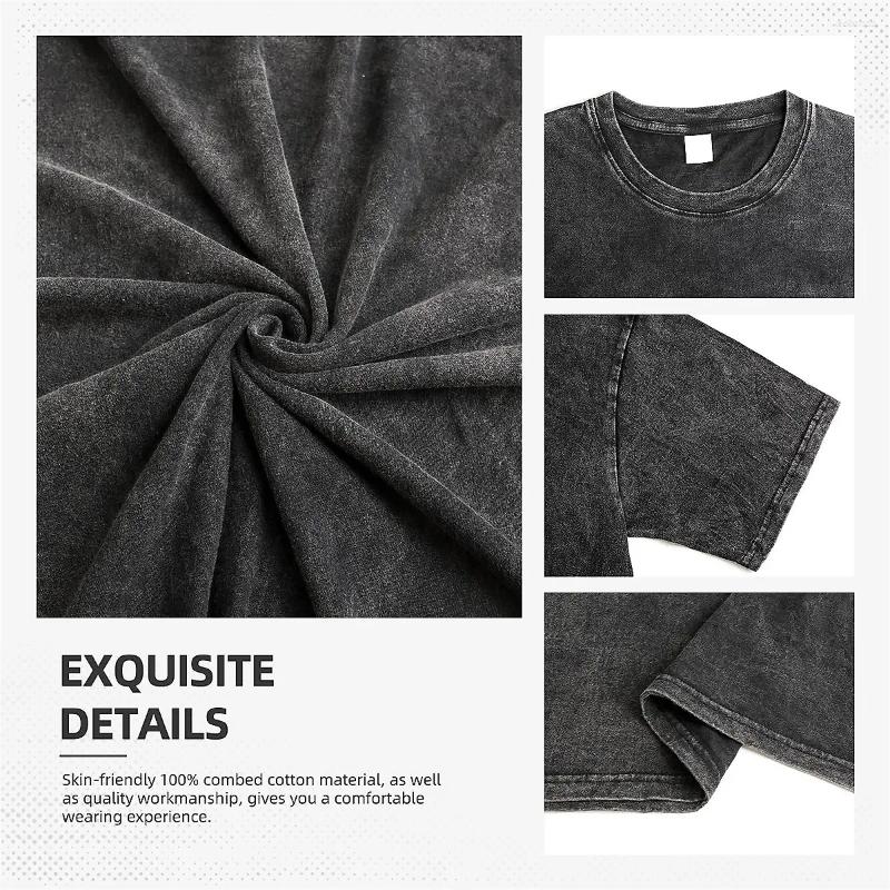 Vintage-Style Graphic T-Shirt: Washed Cotton Tee for Men & Women, Gothic Horror Movie Design, Casual Fashion O-Neck Top ddmymarket
