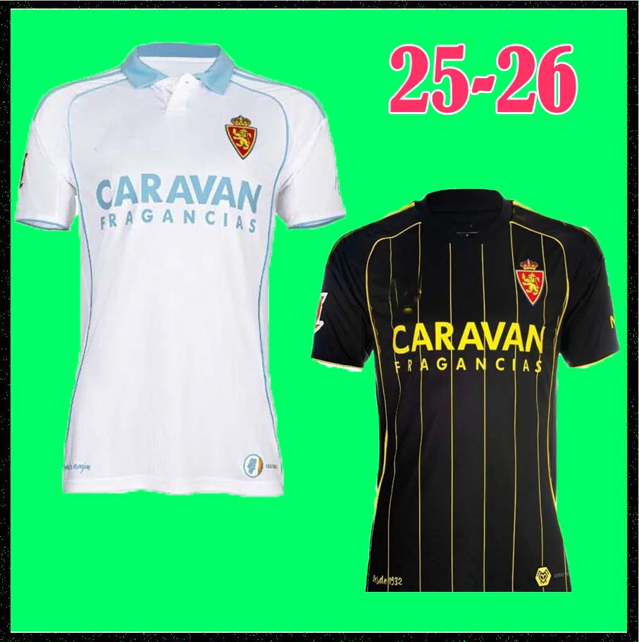 25 26 Soccer Jerseys Real Zaragoza RATON Mens 2025 2026 NARVAEZ ZAPATER BERMEJO FRANCHO Home Short Sleeve Football Shirts Adult Uniforms