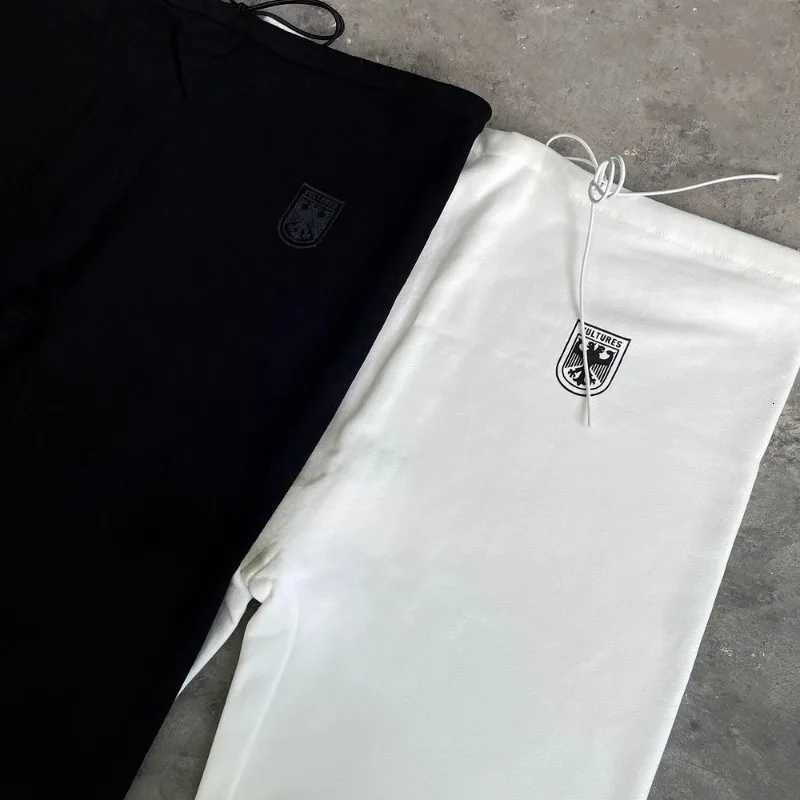 Thin FLeece Vultures Sweatpants Black White Straight Track Pants Men Women Winter Casual Loose Cut Jogger Trousers YZY X250804