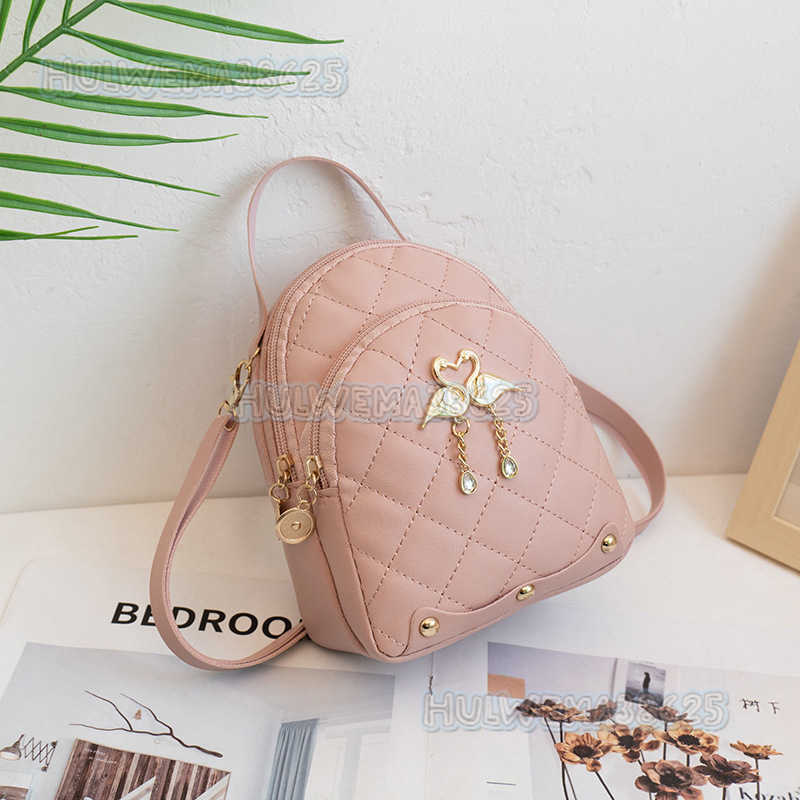 Womens Quilted Embroidery Small Backpack 2025 Autumn Winter New Personality Tassel School Bag Trendy H250804