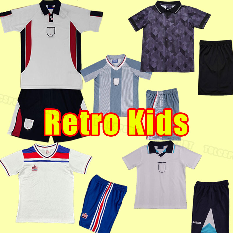 Kids Child retro soccer jerseys Gerrard Beckham Lampard Rooney Owen Terry EnglAnd World classic vintage football shirt cup 1990 1998 98 1982 1996 enfants