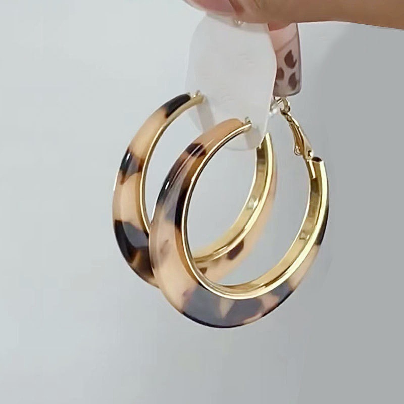 Euro American Leopard Print Hoop Earrings for Women New Trending High End Statement Ear Jewelry Bold Stylish