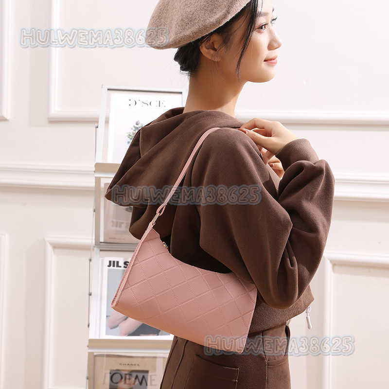 Womens Bag Autumn Winter 2025 New Small Bag Bag Plaid Simple Shoulder Bag Womens Underarm Bag H250804
