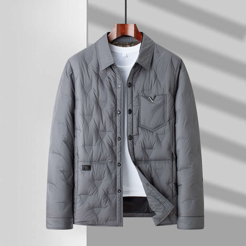 Clothing 90 White Duck Lapel Lightweight Down Men's Casual Jacket 2024 Winter New Fashionable Youth
