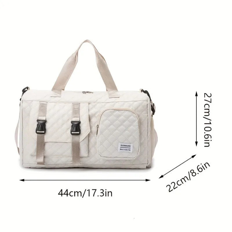 Large Capacity Durable Casual Nylon Argyle Travel Duffle Bag Spacious Portable Sports Gym Bag for Overnight Trips 250801