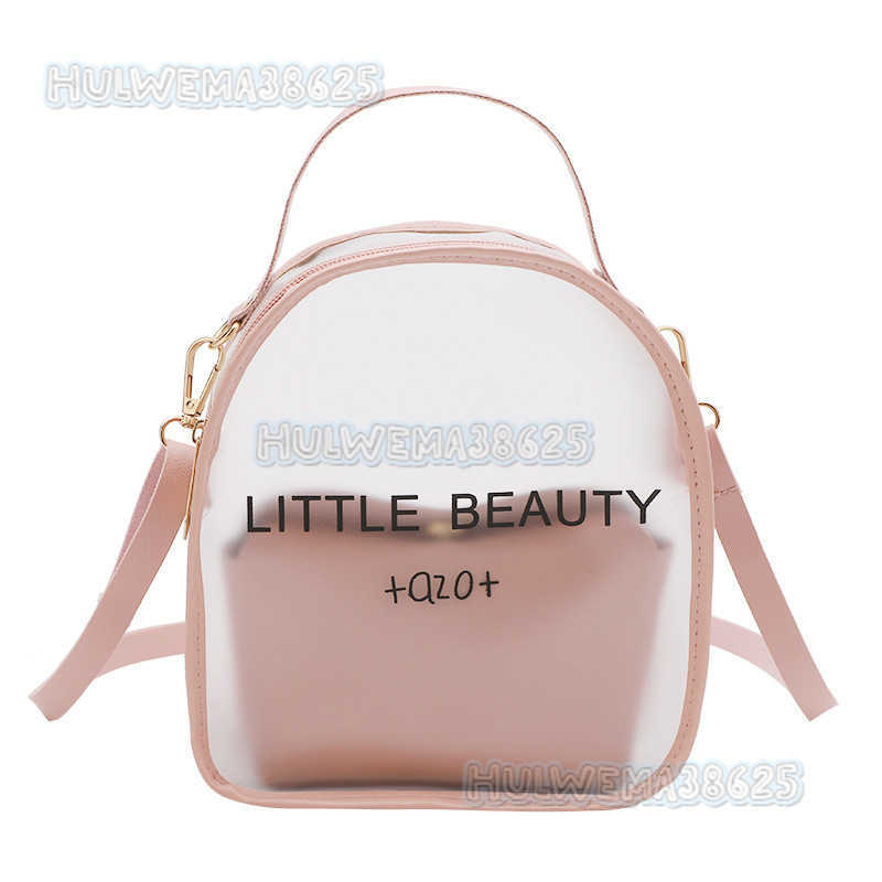 Womens Bag 2025 Autumn Winter New Printed Color Matching Backpack Simple Phone Bag Transparent Double Shoulder Bag Small Bag H250804