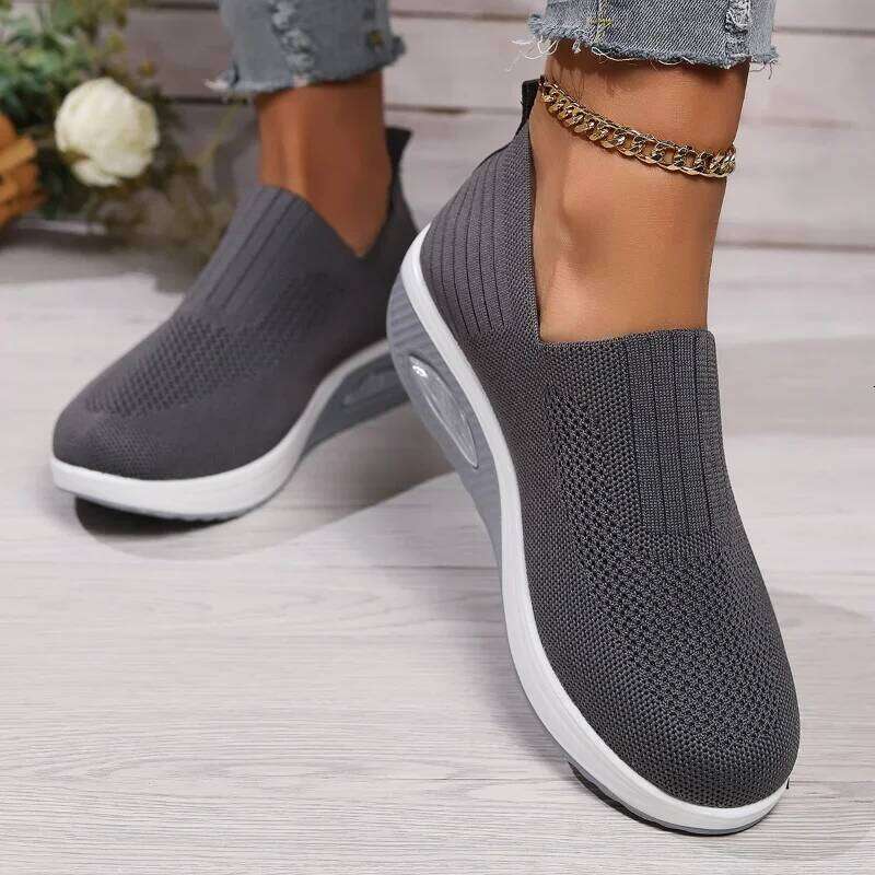 2025 Women Walking designer Air Cushion Non Slip Orthopedic Shoes Ladies Platform Mules Breathable Wedge Female Sneakers