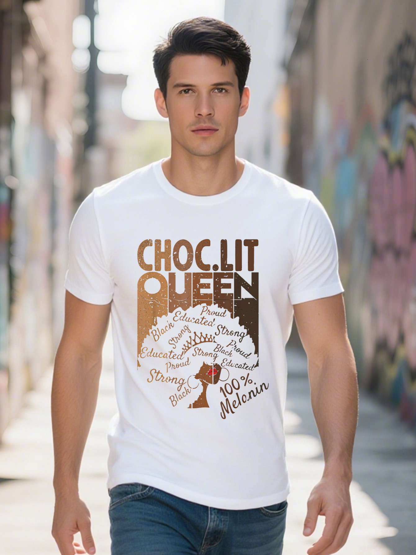 ChocLit Queen Afro Hair Women s T Shirt Cotton Crew Neck Short Sleeve Tee Casual All Season Pullover With Cartoon 2921a