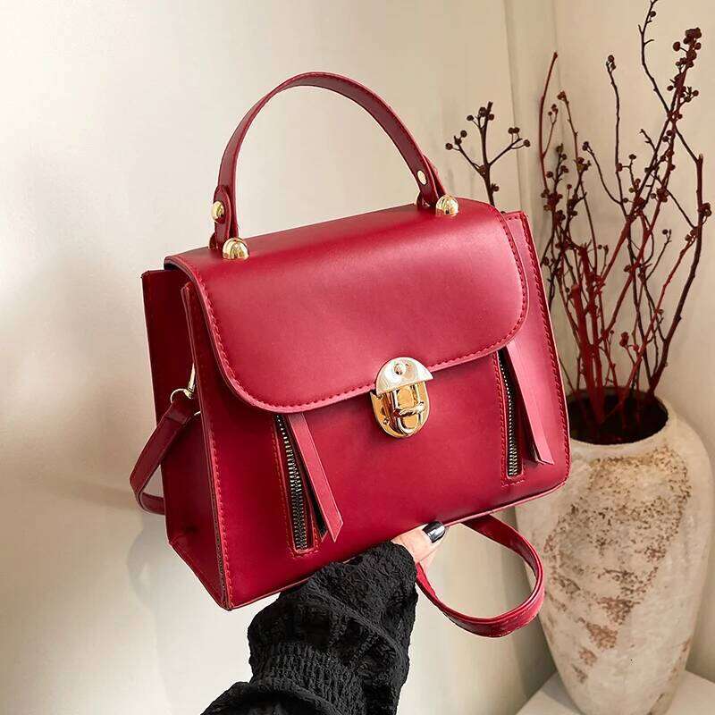Small Tote For Women Green Design Shoulder Brand Handbag And Purse Solid Pu Leather Flap Messenger Bag Lady Classic Bags