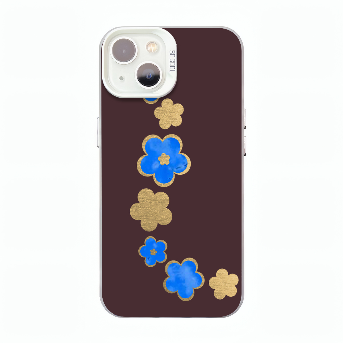 Blue and Gold Flowersfor iPhone 16/16 Pro/16 Plus/16 Pro Max 15/14/13/12/11/x/xs/xr/xs max,Shopping Festival