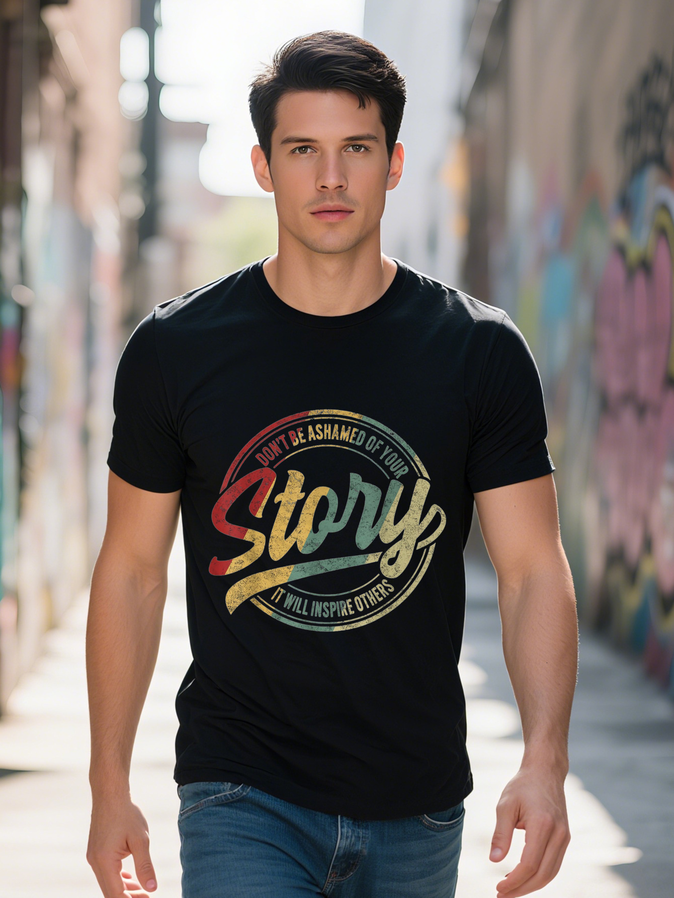 Recovery Sober Your Story Will Inspire Alcoholism Addiction T-Shirt Cool Graphic Tee For Men Women Cotton b155e