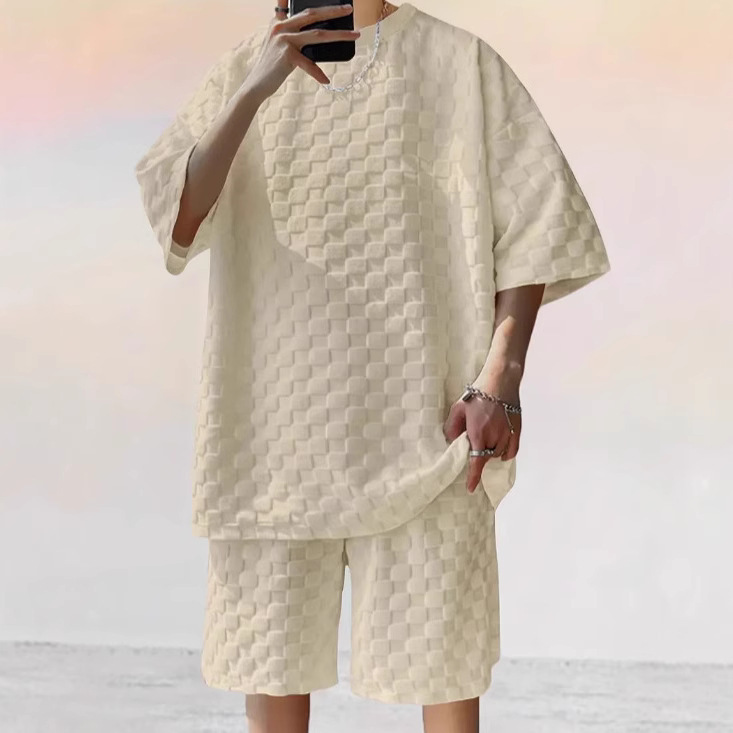 Comfortable Male Sports Ensemble for Warm Weather