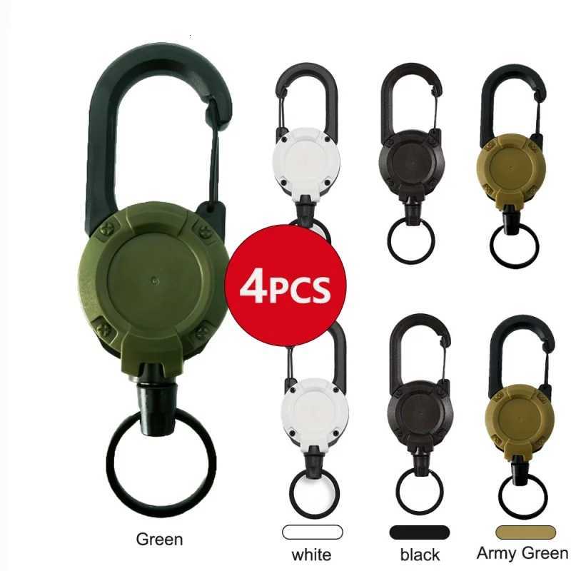 2/4/8pcs Outdoor Retractable Keychain Heavy Duty Carabiner Badge Holder Retractable ID Badge Clip Reel Key Chain for Fishing G250802