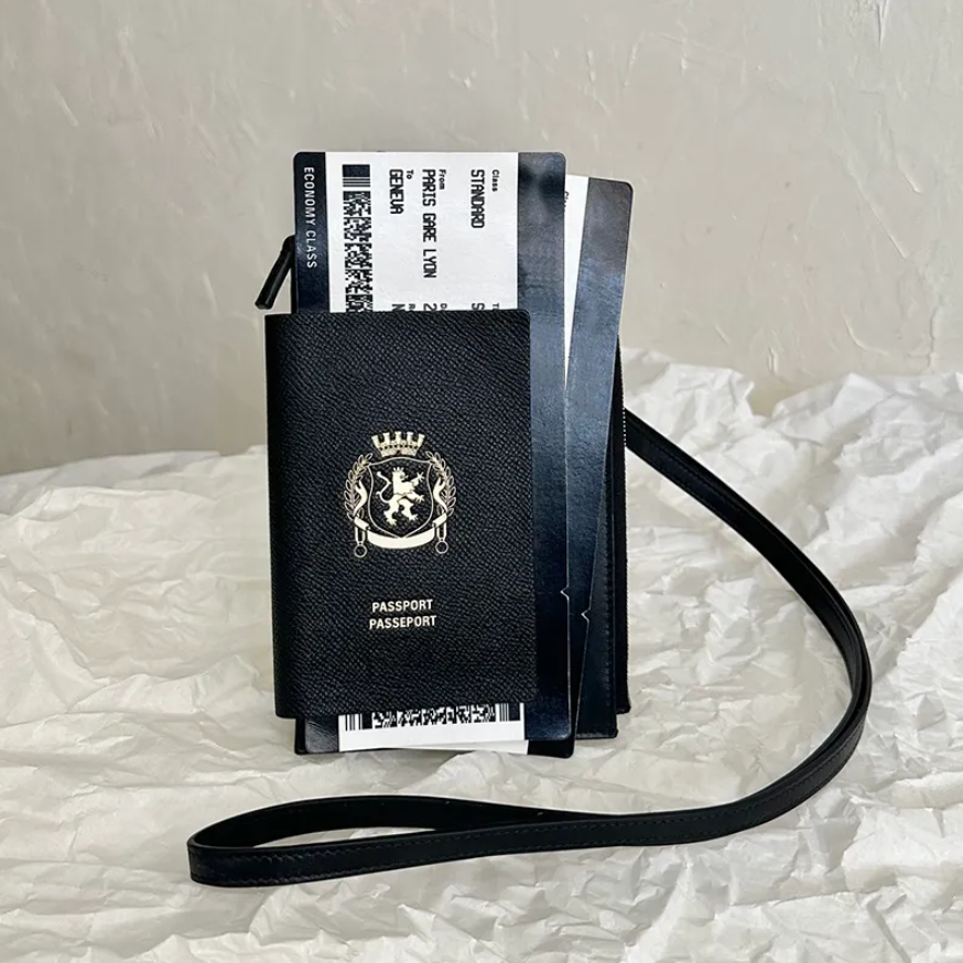 Newest Designer Passport Holder Ticket Lanyard Fashion crossbody Wallet Luxury Women Shoulder Bag Cool Men Purse Card Holders Pochette Clutch Travel Long wallets