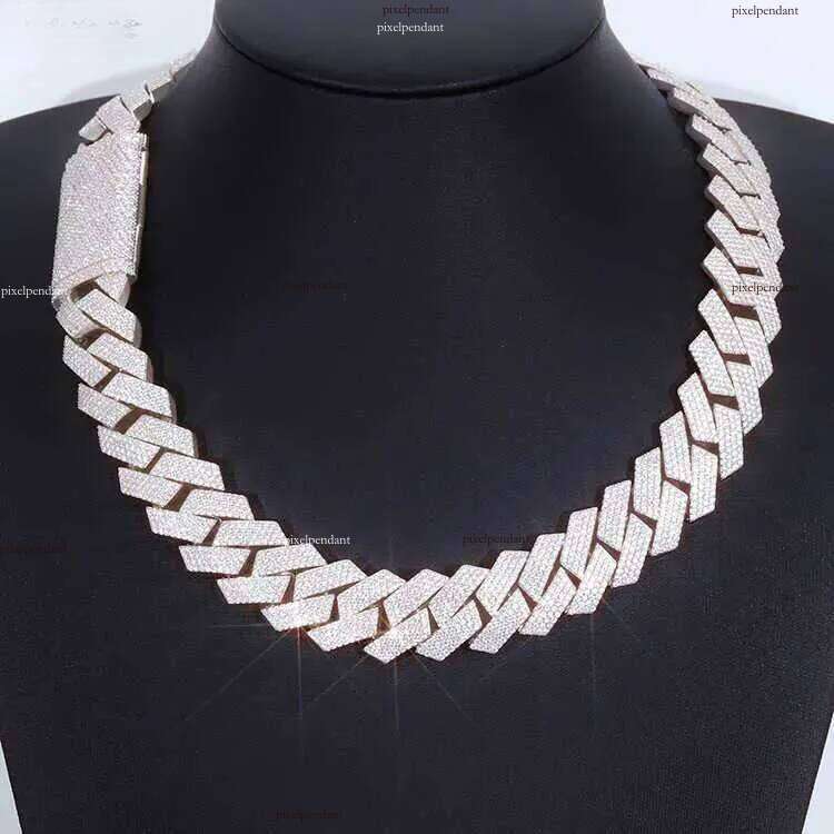 moissanite necklace designer jewelry cuban k chain Iced Out Pass Dia Tester Sterg Sier Necklace Vvs Moissanite chains for men necklaces20mm