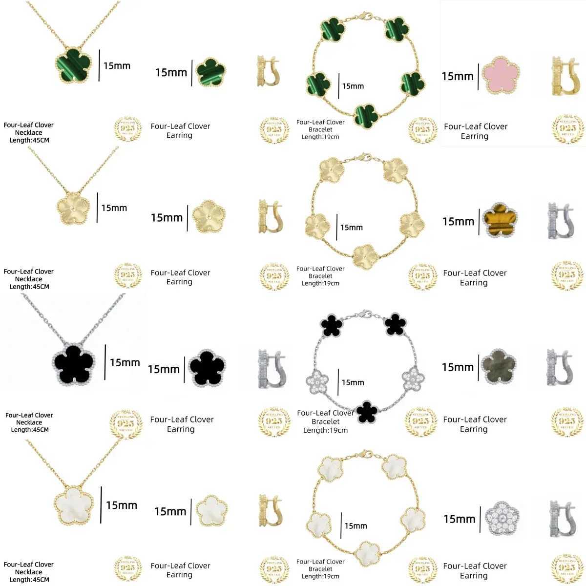 S Colorfast Simple Plant Flower Bracelet Necklace Earrings Jewelry Ladies - S250804