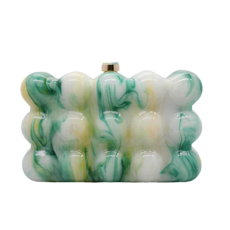 Elegant Pearlescent Acrylic Shoulder & Messanger Combo Handbag Trendy Evening Accessory