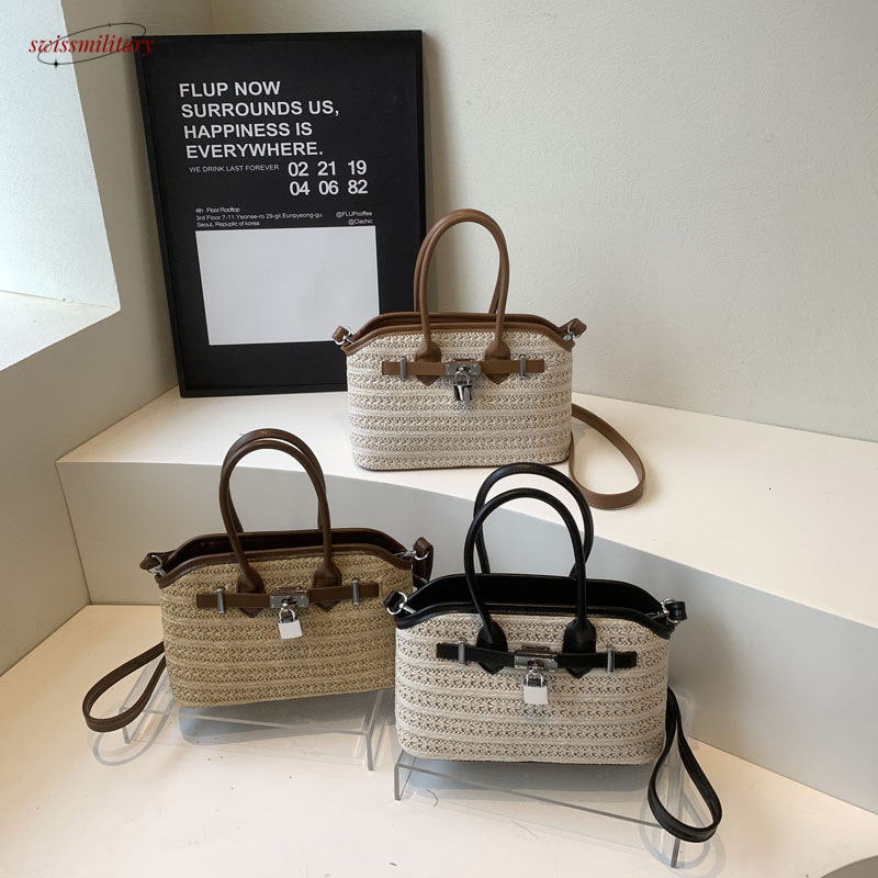 Niche Design Straw for Women, New Elegant Woven Shoulder Bag, Large Capacity Vacation Crossbody Beach Bag swissmilitary