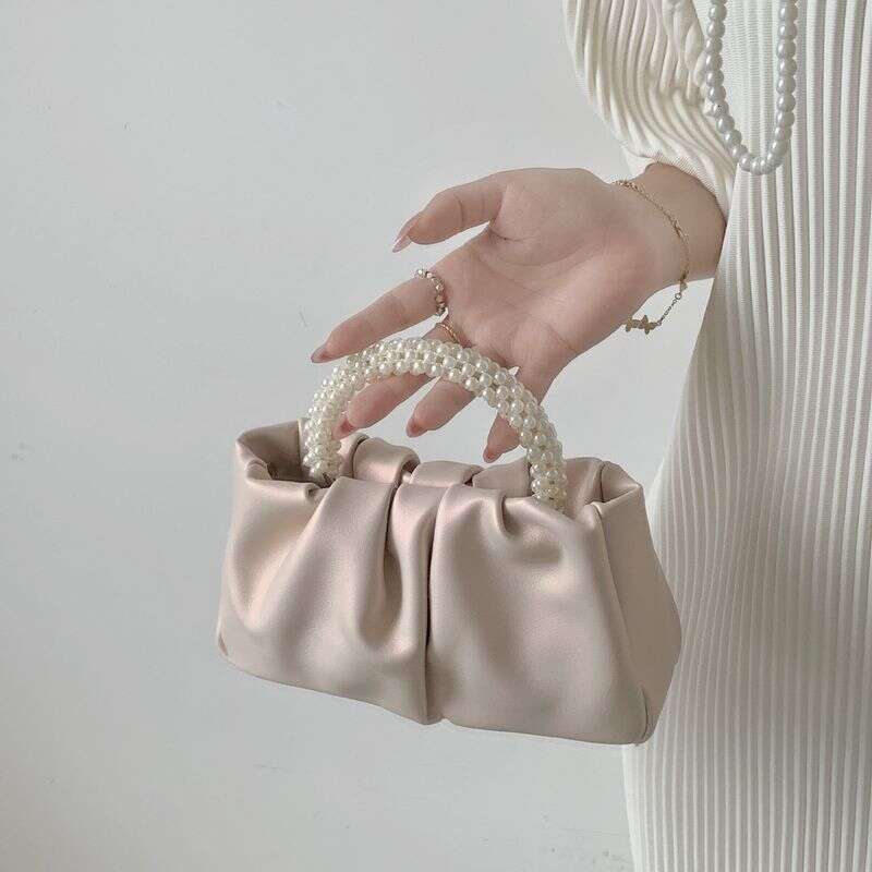 Sweet Girls Handheld Fashion Women's Cloudy Pearl Light Mini Cell Phone Pouch