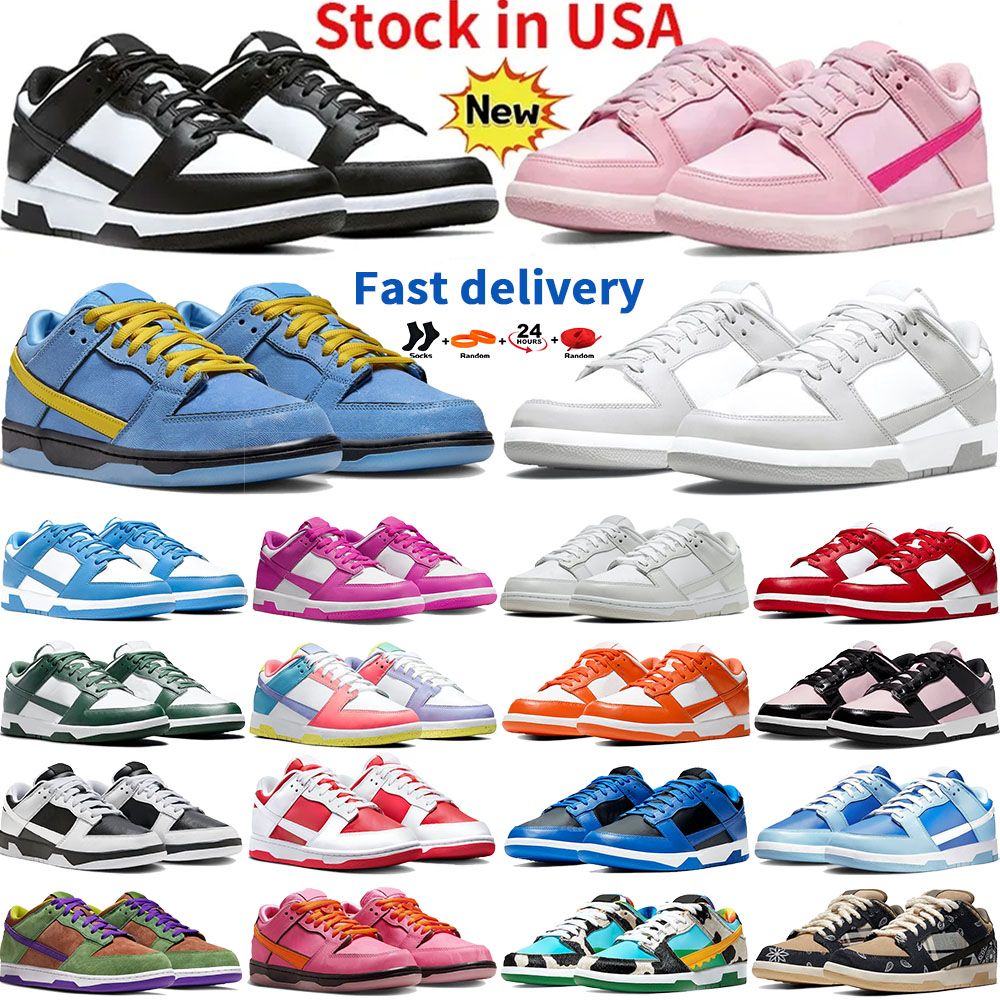 Local warehouse mens designer shoes white black photon dust triple pink Industrial Blue Sashiko argon UNC stocking in USA low casual sneakers womens trainers