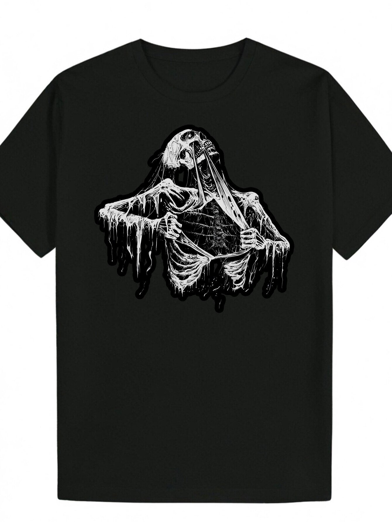 Men's Summer - Black Round Neck Eagle Design Lightweight Breathable Casual T-Shirt Pattern T-shirt | Polyester fabric acdd9