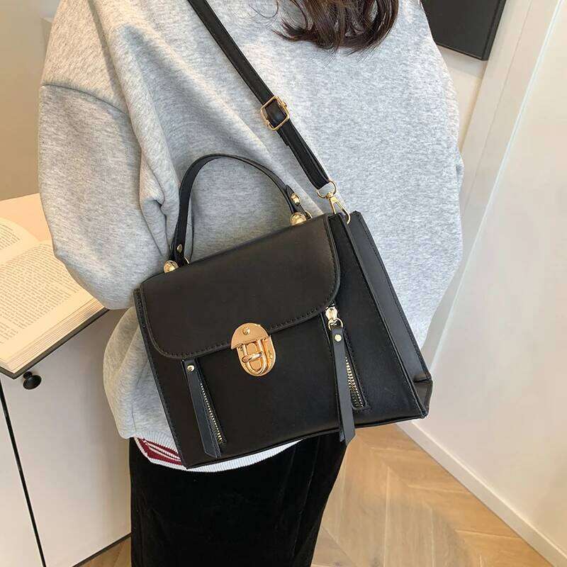 Small Tote For Women Green Design Shoulder Brand Handbag And Purse Solid Pu Leather Flap Messenger Bag Lady Classic Bags