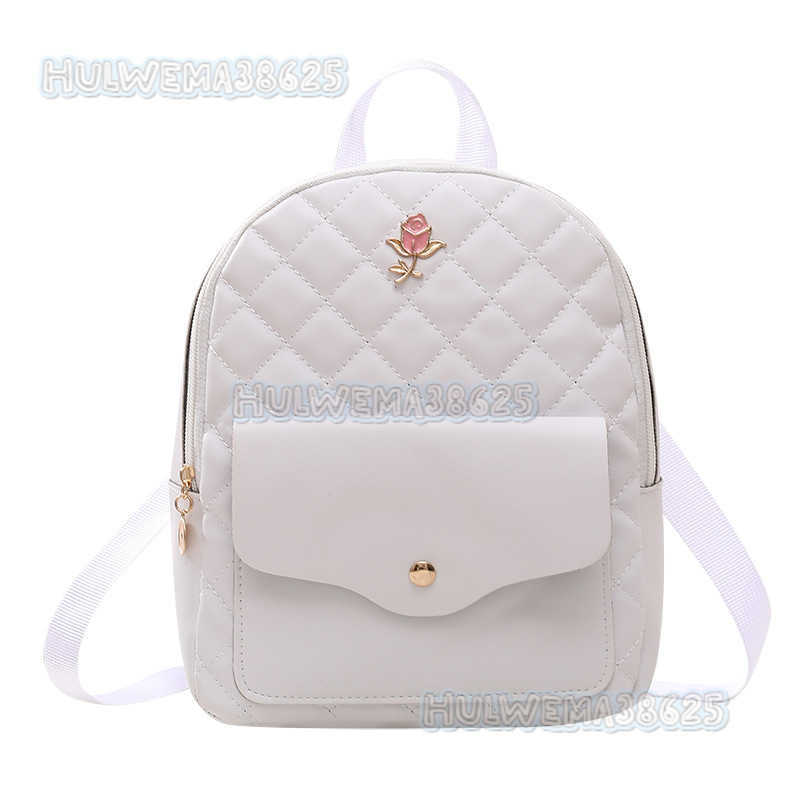 2025 Fashion Womens Bag Casual Quilted Small Backpack Handbag Shoulder Bag Rose Decoration Double Shoulder Bag H250804