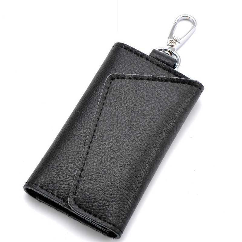 Genuine Leather Keychain Men Women Key Holder Organizer Pouch Cow Split Car Key Wallet Housekeeper Key Case Mini Card Bag G250802