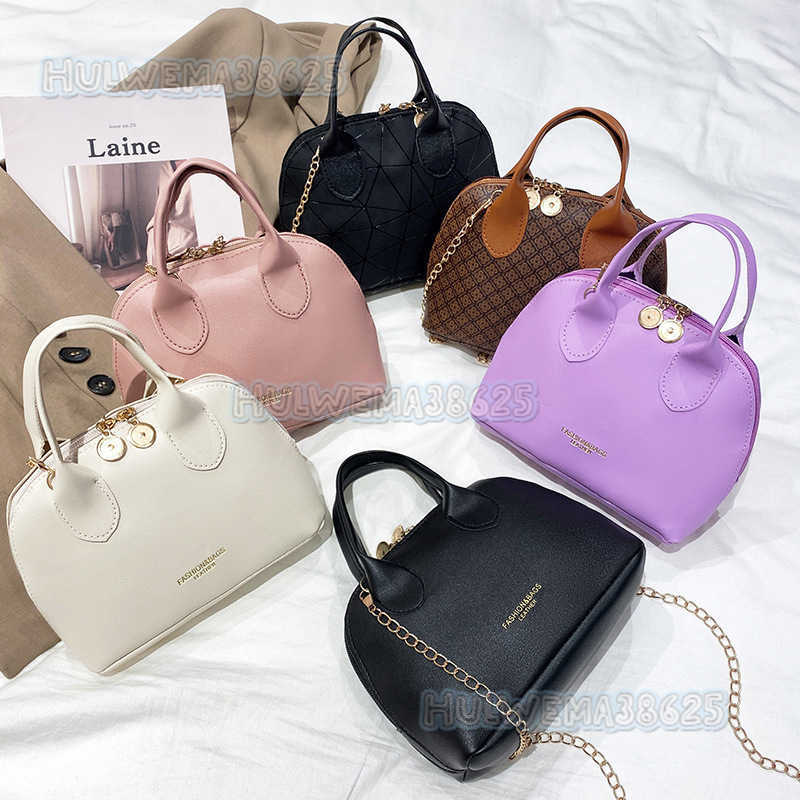 Shell Bag Womens 2025 New Handbag Simple and Versatile Zipper Single Shoulder Diagonal Small Bag H250804