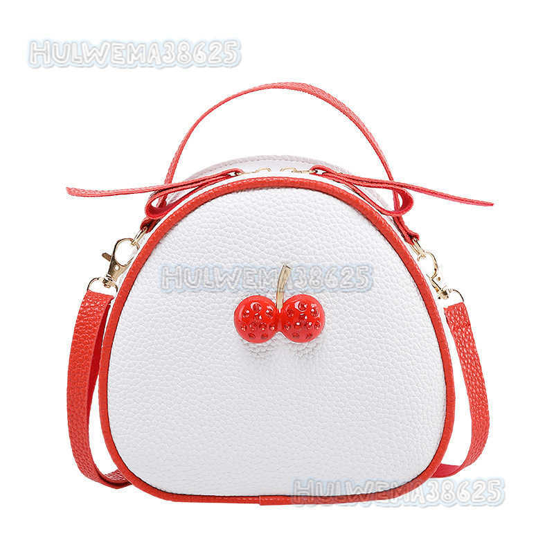 Style Lychee Pattern Color-block Cherry Small Backpack 2025 Summer New Womens Single Shoulder Crossbody Phone Bag H250804