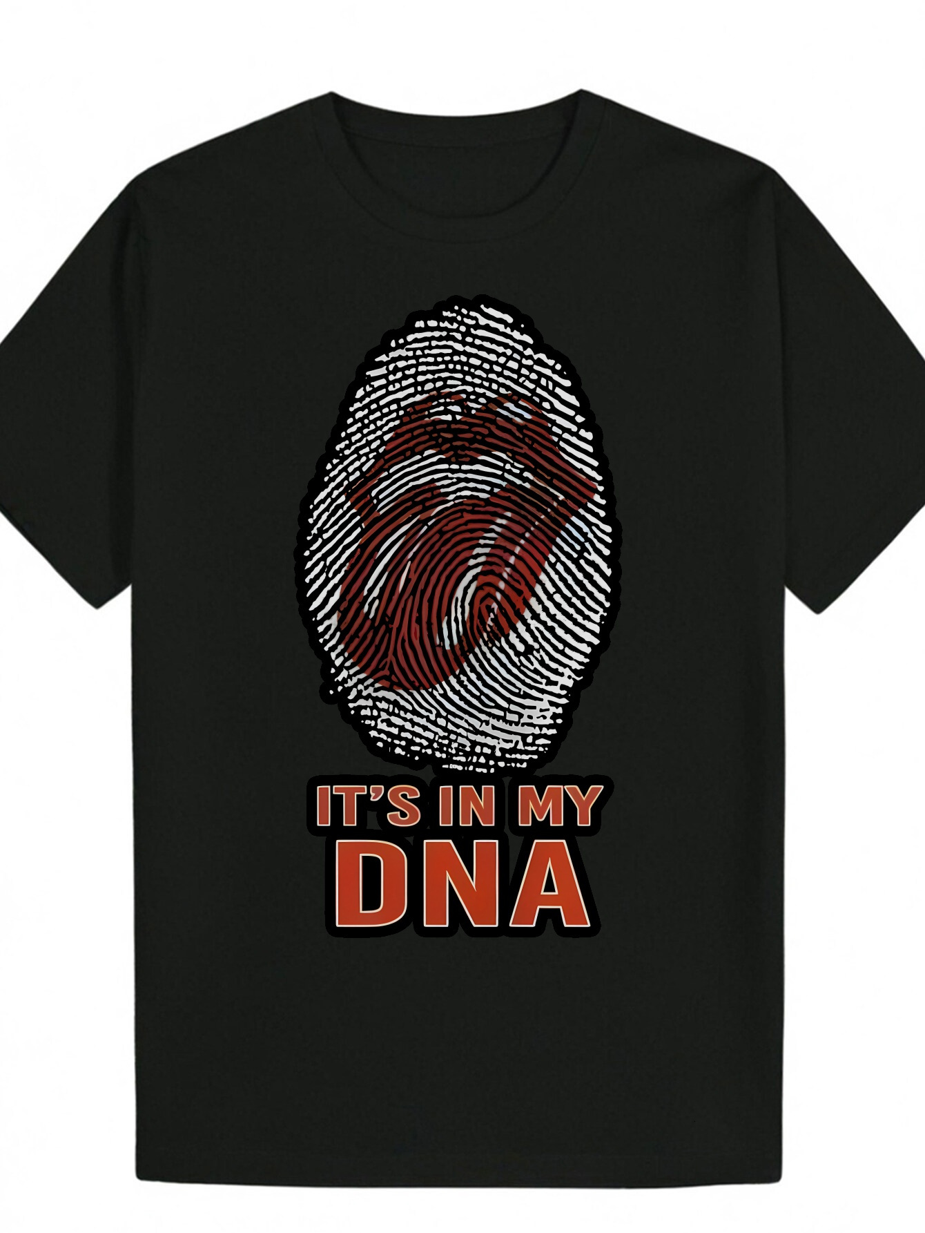 Men's Casual Round Neck Polyester T-Shirt with 'It'S in My DNA' Design, Regular Fit, Slightly Stretchy Fabric, Sumr Wear, Genetic 