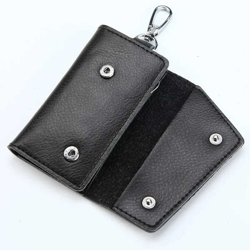 New Genuine Leather Keychain Men Key Holder Key Organizer Pouch Car Key Pouch Wallet Housekeeper Key Case Mini Card Bag G250802