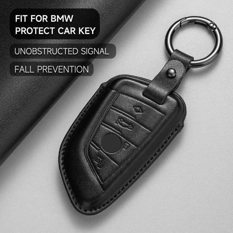 Genuine Leather Car Key Case Cover Key Bag For BMW X1 X3 X5 X6 X7 F20 F15 F16 F48 G20 G30 G01 G02 G05 Protect Set Accessories G250802