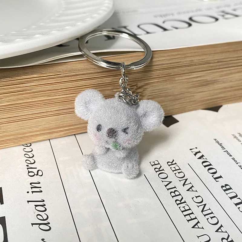 Cartoon Plush Koala Keychain Cute Fluffy Doll Bag Pendant Women DIY Keyring Charms Gift Plush Toy Charms Key Accessories G250802